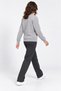 Women's Stone Color Crew Neck Sweatshirt Regular Winter 3 Yarn Soft Puff Fabric - 3