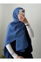 Floral Pattern Jacquard Shawl - Indigo - 2