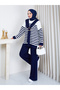 Women's Shawl Detailed Buckle Tricot Tunic Set - 3