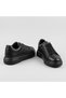 (Sneakers) Inside and Outside Genuine Leather Casual Men's Shoes Black Leather - 4