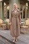 Waist Belted Suede Trench Coat 806 Mink - 5