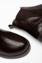 Geraldine Women's Brown Shiny Leather Thick Soled Elastic Boots - 4