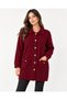 Women's Angora Textured Long Cardigan with Buttoned Pockets