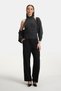Women's Anthracite Stone Embroidered Halter Neck Knitwear Blouse Cardigan Double Set - 4
