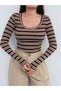 Ribbed U-Neck Blouse - 3