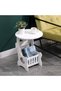 European Style White Round Side Table for Living Room - 3