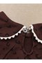 Girl's Baby Collar Leopard Patterned Oversize Sweatshirt with Drop Closure and Buttons on the Back, 3 Straps, Without Drawstrings - 6