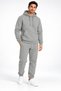 Men's Gray 3 Thread Hooded Sweatpants Set with Side Cut Pockets and Elastic Cuffs Winter Soft Fabric