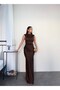 Backless Zero Sleeve Satin Dress - 4