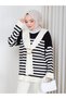 Women's Shawl Detailed Buckle Tricot Tunic Set - 6