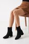Women's Zenit Short Heeled Zippered Boots - Black Suede - 3