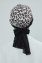 Chiffon Belted Patterned Combed Cotton Bonnet, B-24Yd Pattern 29 - Black - 4
