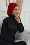 Pleated Design Chiffon Ready-To-Wear Turban, Ht-107, Ht-107 Red - 5