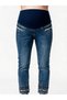 Maternity Stretchy Waistband Adjustable Waist Narrow Leg Jeans with Adjustable Waist and Leg Model - 2