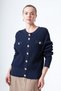 Buttoned Rayon Cardigan 601 Navy Blue - 4