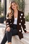 Women's Heart Patterned Long Sleeve Knitwear Cardigan - 2