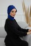 Special Design Chiffon Ready Turban with Stone Accessories, HT-8 Cobalt Blue - 4