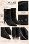 Lucia Women's Black Suede Look Metal Ring Detailed Pointed Toe 5 cm Thin Heeled Short Boots Bootie - 5