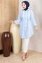 Ribbed Linen Tunic Baby Blue