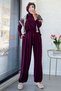 Shalwar Cut Double Face Trouser Set - Plum - 6