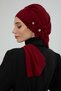 Special Design Chiffon Ready-To-Wear Turban with Stone Accessories, Ht-8 Burgundy - 3