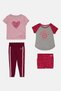 Kids Girl 4 Pcs Animal Print Top And Bottom Set, Multicolor - 2