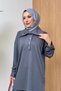 Soho Elegance Collar Detailed Women's Hijab Top and Bottom Set - 2