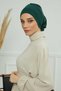 Pleated Design Chiffon Ready-To-Wear Turban, Ht-31, Ht-31 Dark Green - 3