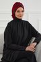 Shiny Sequined Special Design Chiffon Ready-To-Wear Turban, Ht-47P Burgundy - Black - 2