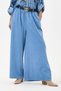 Women's Blue Italian 100% Cotton Velvet Patterned Trousers with Shirt Oversize Velvet Suit 40 - 46 Size - 6