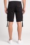Men Solid Cargo Shorts, Black - 4
