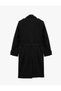 Regular Fit Long Sleeve Double-Breasted Belted Cashmere Coat with Pockets - 7