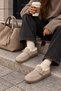 Women's Mink Suede Look Fur Inside Buckle Thick Sole Winter Slippers Pelvas