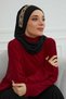Design Chiffon Ready-To-Wear Turban with Stone Accessories, Ht-101, Ht-101 Black-Gold - 4