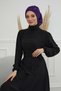 Pleated Design Chiffon Ready-To-Wear Turban, Ht-107, Ht-107 Purple - 6