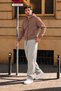 Men's Brown Fleece Cardigan Jacket with Hood, Pockets, Wool Interior, and Full Zipper - 4