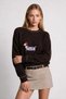Embroidered Oversize Knit Sweater Lyy0150 Brown - 3