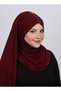 Pleated Stone Shawl Claret Red