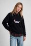 Embroidered Oversize Knitwear Sweater Lyy0150 Black