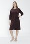 Women's Cotton Velvet Zipper Pocket Lace Long Sleeve Dress / Burgundy 3887 - 4