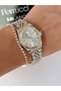 Steel Strap Roman Numeral Calendar 2 Year Warranty 3 Atm Waterproof Women's Wristwatch + Bracelet Gift - 2