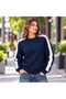 Women's Striped Detail Cyclone Collar Sweatshirt