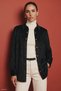 Suede Shirt with Snap Detail - Black
