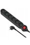 MCE225 socket, 6 sockets, 1.5 m, black