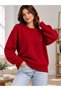 New Season Women's Oversize Crew Neck Soft Textured Knitwear Sweater – Stylish and Comfortable Daily Combination - 3