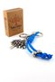 Tree of Life Evil Eye Beaded Blue String Bag Ornament Metal Keychain Ky222 - 2
