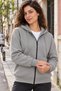 Winter Hooded Zippered Cardigan with Fleece Pockets Gray Women's Sweat Jacket - 8