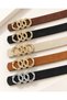 Suede Leather Women's Trouser Belt with United Ring Buckle, Jacket Belt, Dress Belt, Shirt Belt - 5