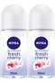 Fresh Cherry Antiperspirant Roll On For Women, 2 X 50 ML - 2