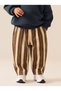 Boy's Elastic Waist 3-Pocket Balloon Jeans Striped Brown